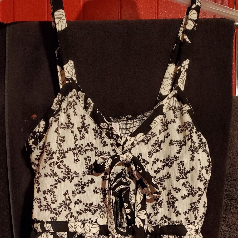 New never worn; black and white strappy sundress